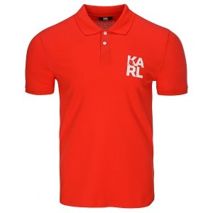 Karl Lagerfeld polo polówka męska czerwona KL22MPL01