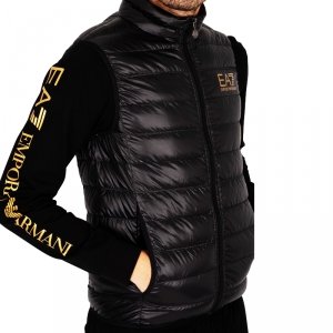 Emporio Armani EA7 bezrękawnik męski czarny złote logo 8NPQ01-PN29Z 