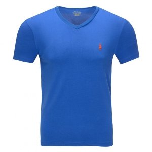  Polo Ralph Lauren koszulka t-shirt męski V-neck slim fit niebieski