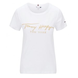 Tommy Hilfiger Jeans t-shirt koszulka damska bluzka biała WW0WW32781-100
