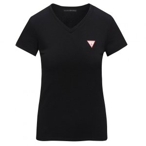 Guess t-shirt koszulka damska czarna V-neck W1GI17J1311-JBLK