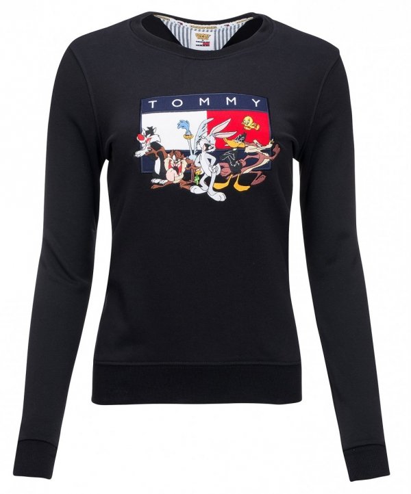 Bluza damska Tommy Hilfiger Jeans  Looney Tunes czarna