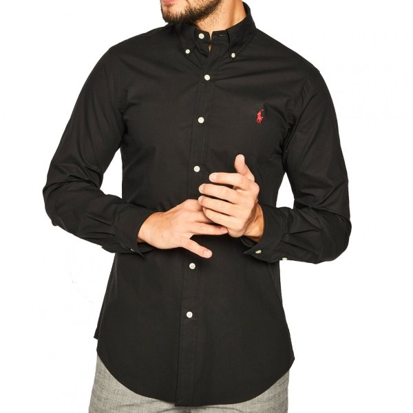 Ralph Lauren koszula męska gładka slim fit czarna