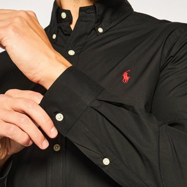 Ralph Lauren koszula męska gładka slim fit czarna