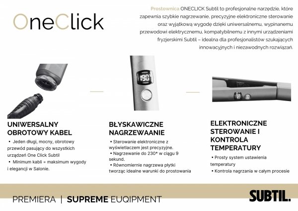 PROSTOWNICA FRYZJERSKA ONECLICK SUBTIL9