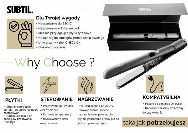 PROSTOWNICA FRYZJERSKA ONECLICK SUBTIL10