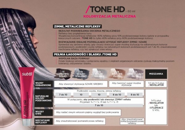 7/73 Tone HD - Marron miel SUBTIL TONER HD Profesjonalny Toner Fryzjerski Kryjący 100%  Subtil 60 ml.