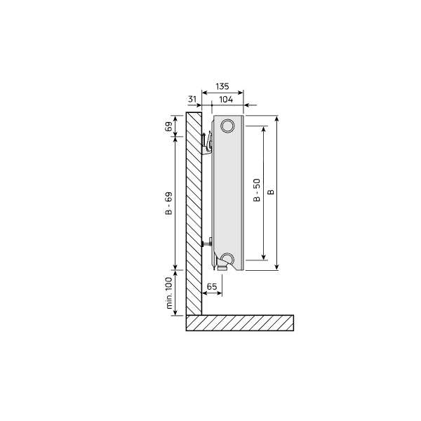 Purmo Ramo Ventil Compact Flex RCVF22 600x2600