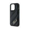 Karl Lagerfeld Diagonal Quilted Script - Etui iPhone 14 Pro Max (czarny)