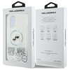 Karl Lagerfeld Liquid Glitter Karl & Choupette Head MagSafe - Etui iPhone 16 (przezroczysty)
