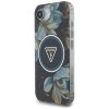 Guess IML Metal Glitter Flowers Triangle MagSafe - Etui do iPhone 16e (czarny)
