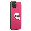 Karl Lagerfeld PU Leather Karl's Head Metal - Etui iPhone 13 mini (różowy)