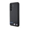 BMW Leather Carbon Blue Line - Etui Samsung Galaxy S24+ (czarny)