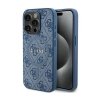 Guess 4G Collection Leather Metal Logo MagSafe - Etui iPhone 14 Pro (niebieski)