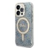 Guess Bundle Pack MagSafe 4G - Zestaw etui + ładowarka MagSafe iPhone 14 Pro (niebieski/złoty)