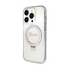 Guess Ring Stand Script Glitter MagSafe - Etui iPhone 15 Pro (przezroczysty)