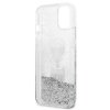 Karl Lagerfeld Liquid Glitter Karl & Choupette Head - Etui iPhone 13 mini (srebrny)