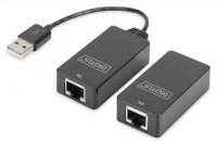 Digitus Przedłużacz/Extend<br />er USB 1.1 po skrętce Cat.5e/6 UTP/SFP do 45m, czarny, 20cm 