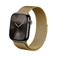Crong Milano Steel - Pasek ze stali nierdzewnej do Apple Watch 44/45/46/49 mm (złoty) 