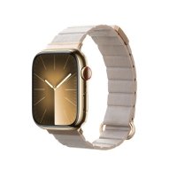 Crong Eclipse - Skórzany pasek magnetyczny Apple Watch 38/40/41/42mm (beżowy) 