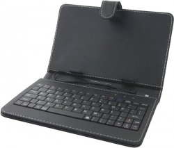 Esperanza KLAWIATURA + ETUI DO TABLETÓW 7 EK123 MADERA / SKÓRA            EKOLOGICZNA /  STAND / CZARNE