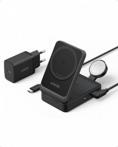 Anker Ładowarka MagGo 15W 3w1 składana czarna EU