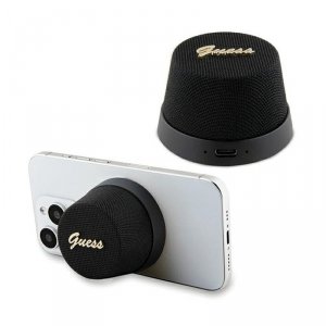Guess Magnetic Script Metal Logo - Głośnik Bluetooth V5.3 (czarny) 