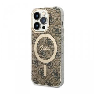 Guess 4G MagSafe - Etui iPhone 14 Pro (Brązowy)