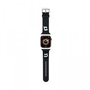 Karl Lagerfeld 3D Rubber Karl & Choupette Heads NFT - Pasek do Apple Watch 38/40/41 mm (czarny)