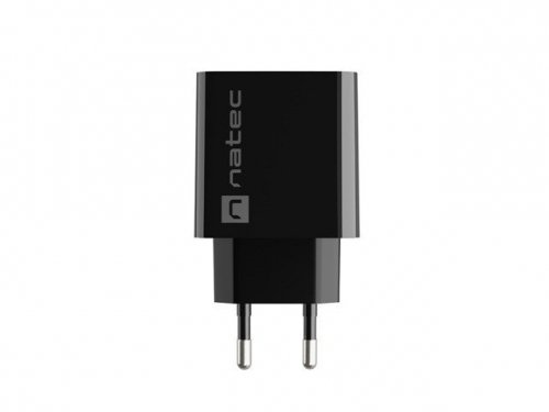 Natec Ładowarka sieciowa Ribera 1x USB-A + 1x USB-C 20W Czarna