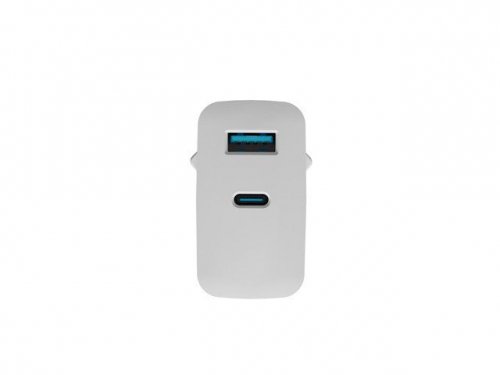 Natec Ładowarka sieciowa Ribera GAN 1X USB-A + 1X USB-C 45W Biała