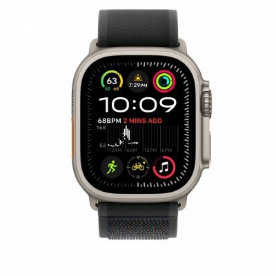 Apple Opaska Trail w kolorze czarnym do koperty 49 mm - rozmiar M/L - elementy z tytanu w kolorze naturalnym