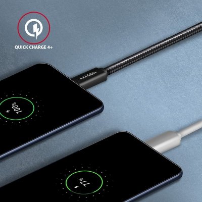 AXAGON BUCM32-CM05AB Kabel USB-C - USB-C 3.2 Gen 2 0.5m, PD 100W, 5A, 4K HD, ALU, oplot, czarny