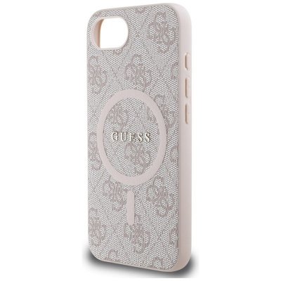 Guess 4G Ring Classic Logo MagSafe - Etui do iPhone 16e (różowy)