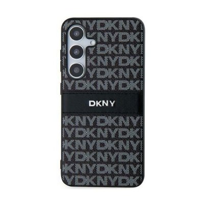 DKNY Leather Mono Stripe & Metal Logo - Etui Samsung Galaxy S24+ (czarny)
