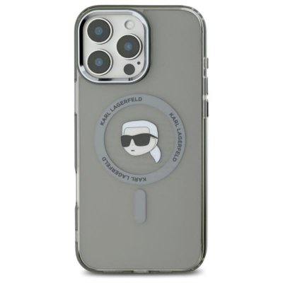 Karl Lagerfeld IML Metal Karl Head MagSafe - Etui iPhone 16 Pro (czarny)