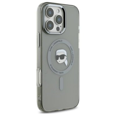 Karl Lagerfeld IML Metal Karl Head MagSafe - Etui iPhone 16 Pro (czarny)