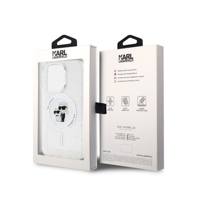 Karl Lagerfeld Karl & Choupette Glitter Magsafe - Etui iPhone 15 Pro (przezroczysty)