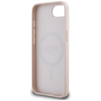 Guess Grained Ring MagSafe - Etui do iPhone 16e (różowy)