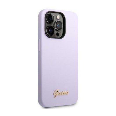 Guess Silicone Vintage - Etui iPhone 14 Pro Max (fioletowy)