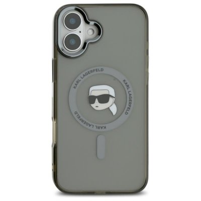 Karl Lagerfeld IML Metal Karl Head MagSafe - Etui iPhone 16 (czarny)