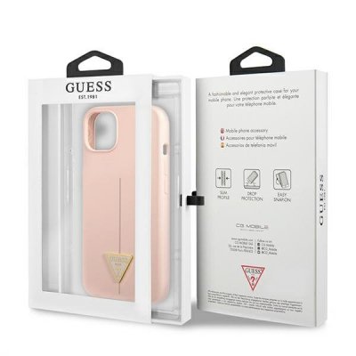 Guess Silicone Triangle Logo - Etui iPhone 13 mini (różowy)