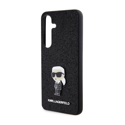Karl Lagerfeld Fixed Glitter Ikonik Logo Metal Pin - Etui Samsung Galaxy S24 (czarny)