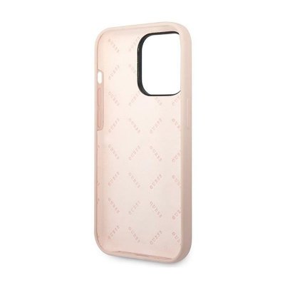 Guess Silicone Triangle Logo - Etui iPhone 14 Pro (różowy)