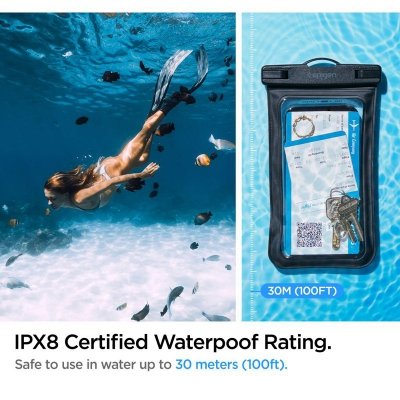 Spigen A601 Universal Waterproof Case - Etui do smartfonów do 6.9&quot; (Czarny)