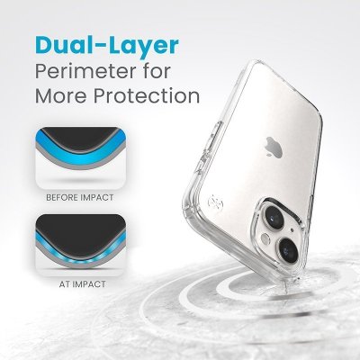 Speck Presidio Perfect-Clear - Etui iPhone 16e / iPhone 15 / iPhone 14 / iPhone 13 (Clear)