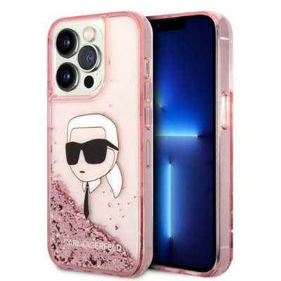 Karl Lagerfeld Liquid Glitter NFT Karl&#039;s Head - Etui iPhone 14 Pro Max (różowy)