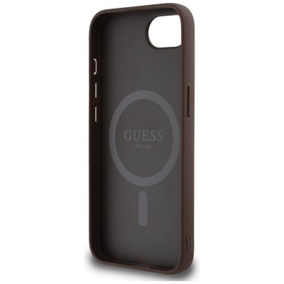 Guess 4G Ring Classic Logo MagSafe - Etui do iPhone 16e (brązowy)