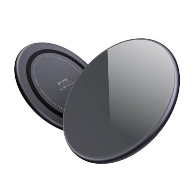 Crong PowerSpot Fast Wireless Charger – Aluminiowa ładowarka bezprzewodowa Qi 15W USB-C z powłoką ze szkła hartowanego (Shadow B