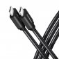 AXAGON BUCM3-CM10AB Kabel USB-C - USB-C 3.2 Gen 1, 1m, PD 60W 3A, ALU, oplot, czarny 
